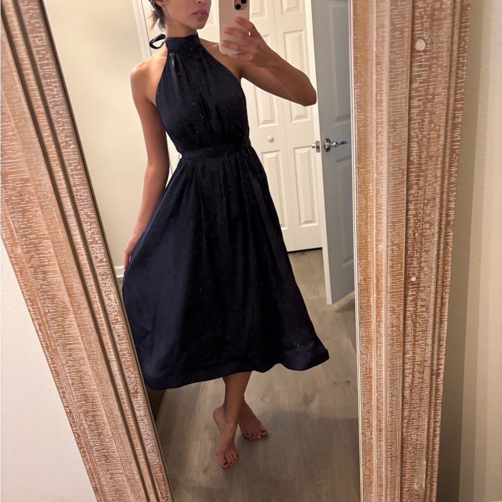 Lulus navy wedding guest dress
